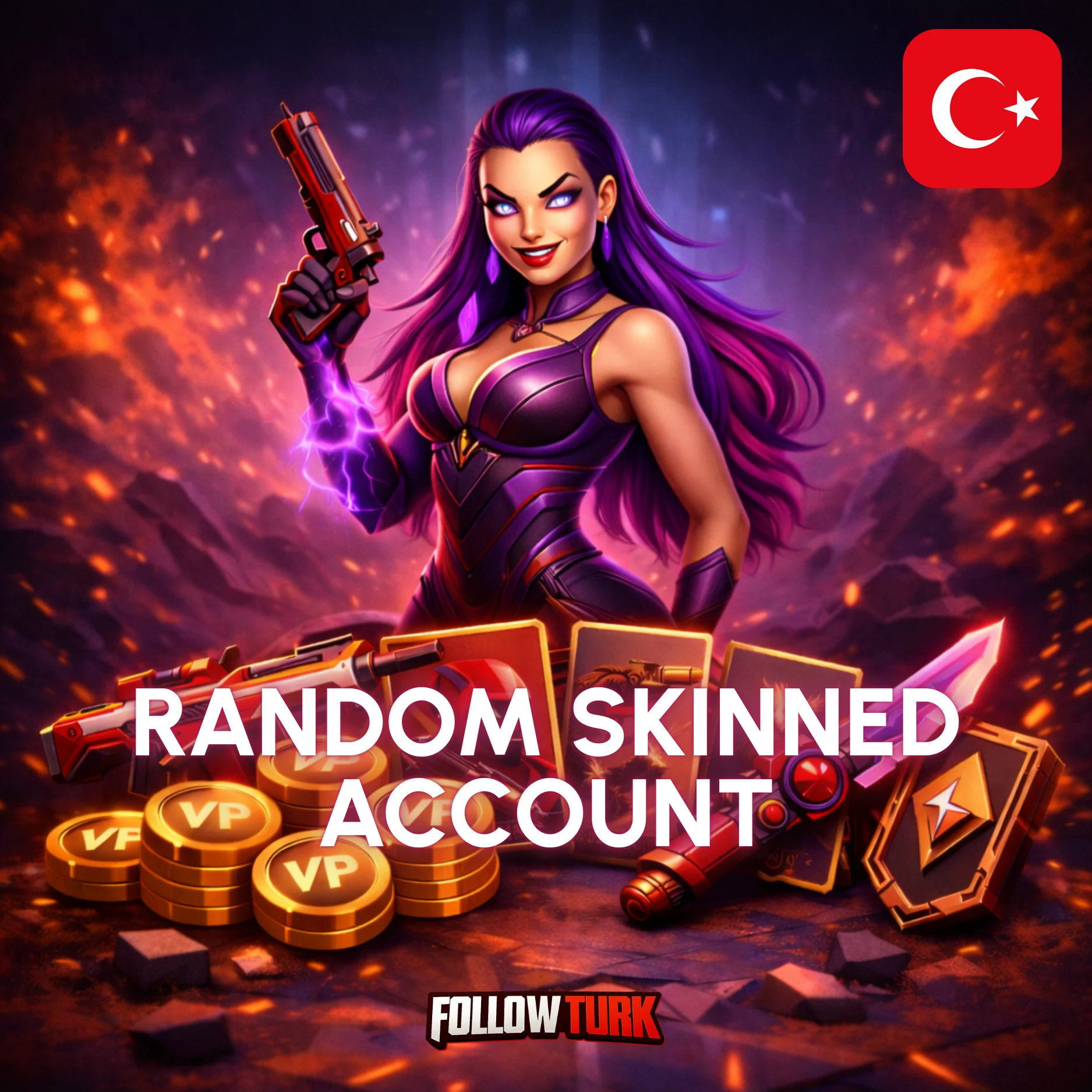 TR - Conta Turca Aleatória com Skins - Acesso Total - FollowTurk