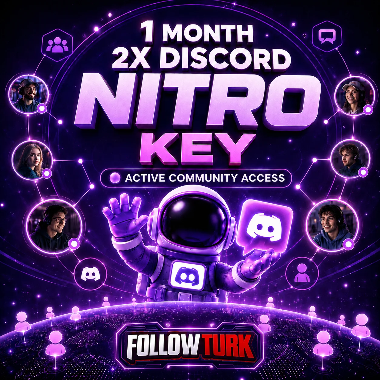Chave Discord Nitro 2x por 1 Mês